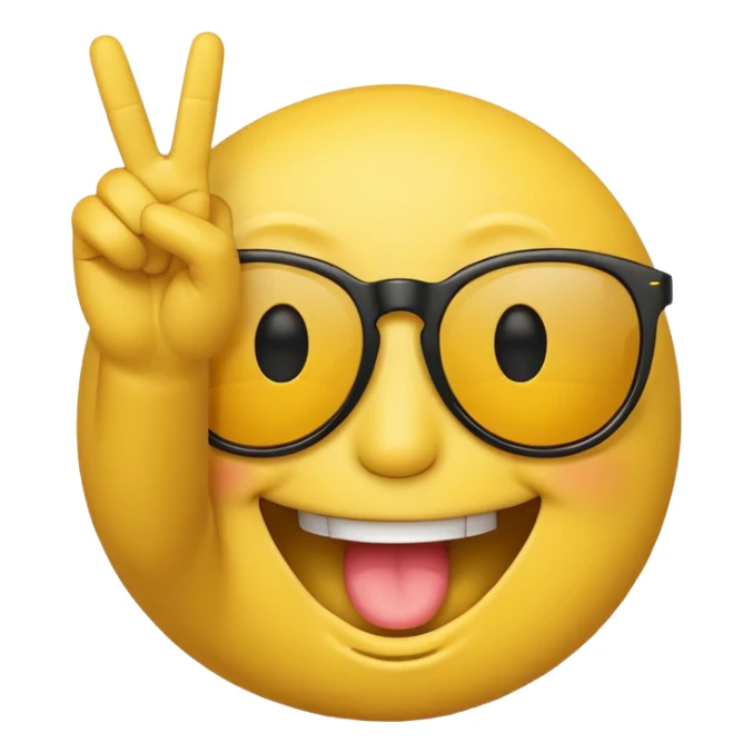 smiley face with sunglasses throwing up the peace sign  sticker