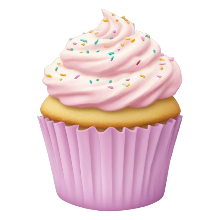 vanilla cupcake and light pink frosting with pastel sprinkles  sticker