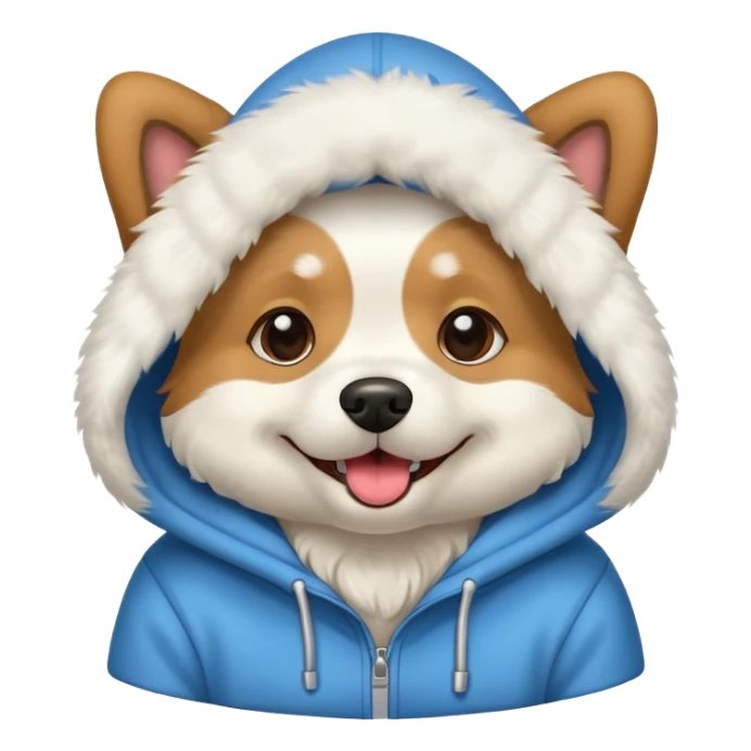 Dog wears hoodie sticker