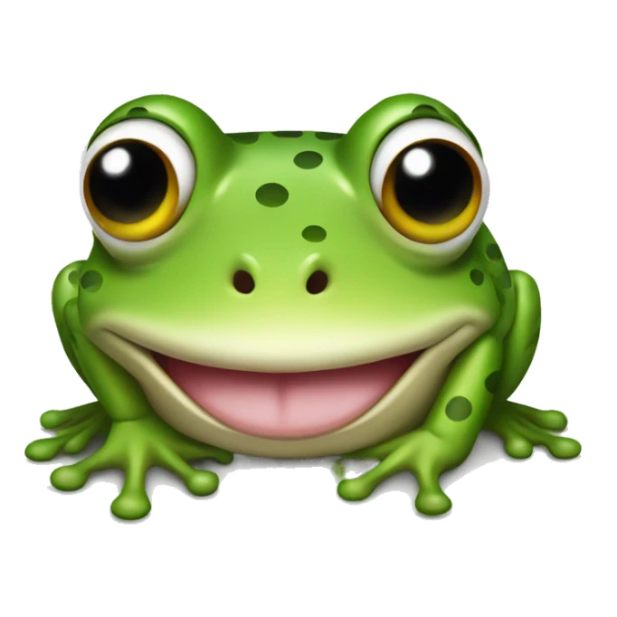 a frog with his tongue out in the side sticker