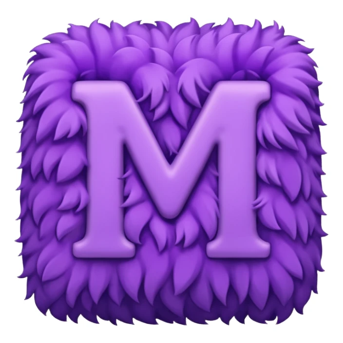 The fluffy letter M is purple in color sticker