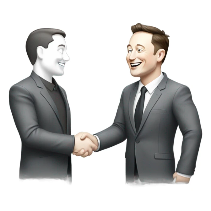 Elon musk greeting somebody  sticker