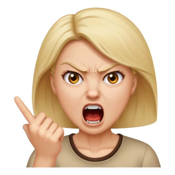 the manager yelling at her to stop with angry face
 sticker