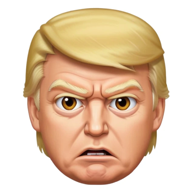 Donald Trump with an angry facial expression sticker
