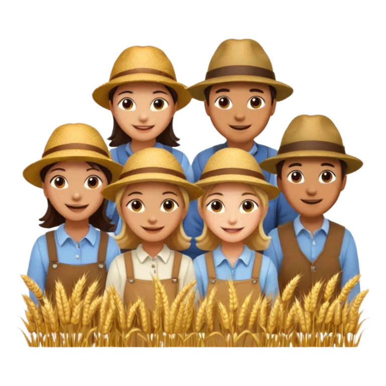people happy satisfied with wheat arround sticker