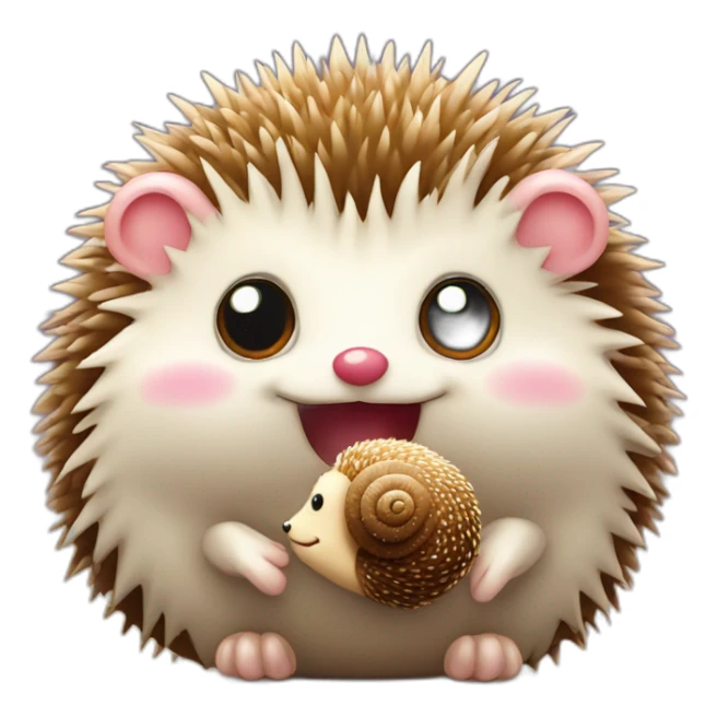 cute hedgehog and lovley snail with a face kissing sticker