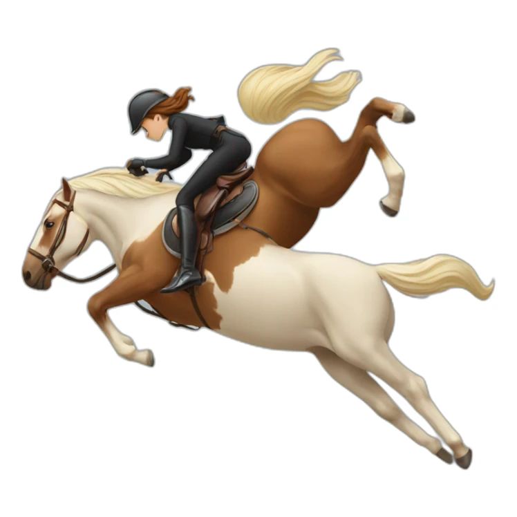 female rider falling from his horse sticker