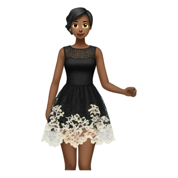 black short lace dress sticker
