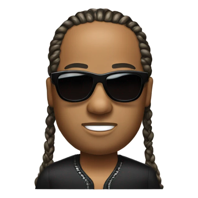 Stevie wonder with braids, receding hairline, and dark sunglasses  sticker