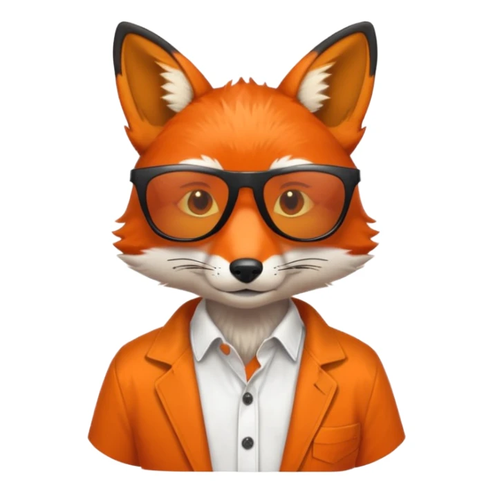 fox with black sunglasses and shirt sticker