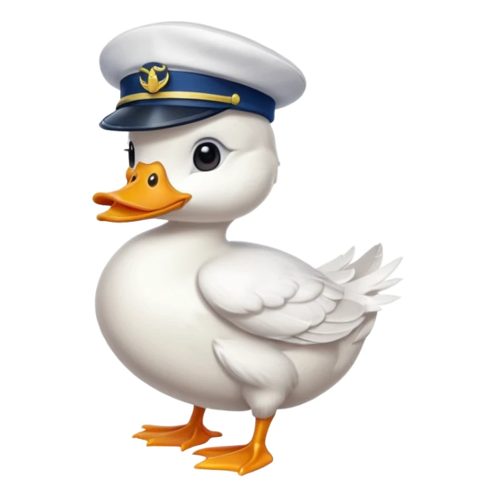 playful duck with a sailor hat inspired by Disney sticker