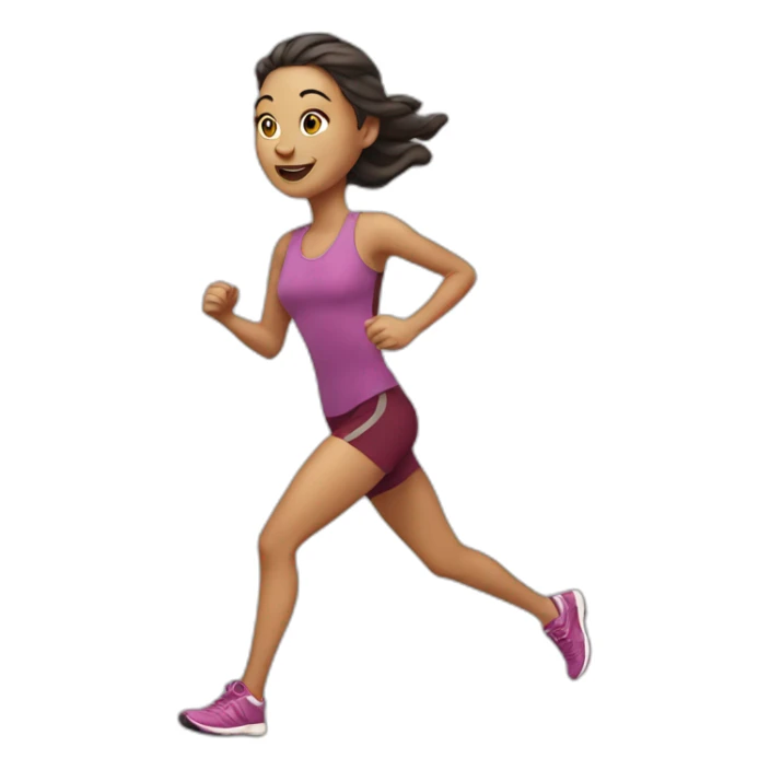 running white skin woman  sticker