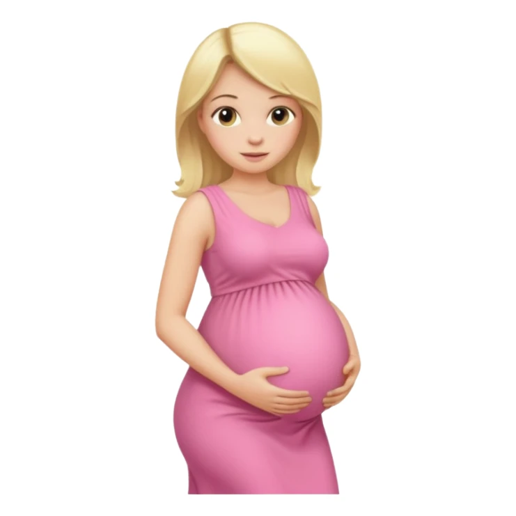 blond pregnant woman in pink sticker