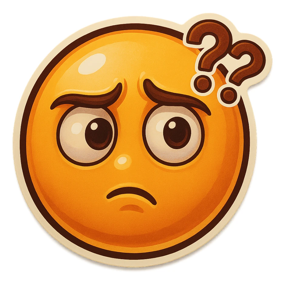 confusion in the face  sticker