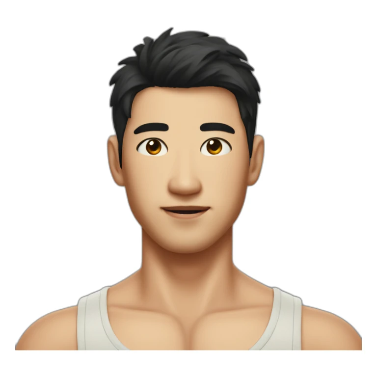 Sexy asian guy with freckles sticker