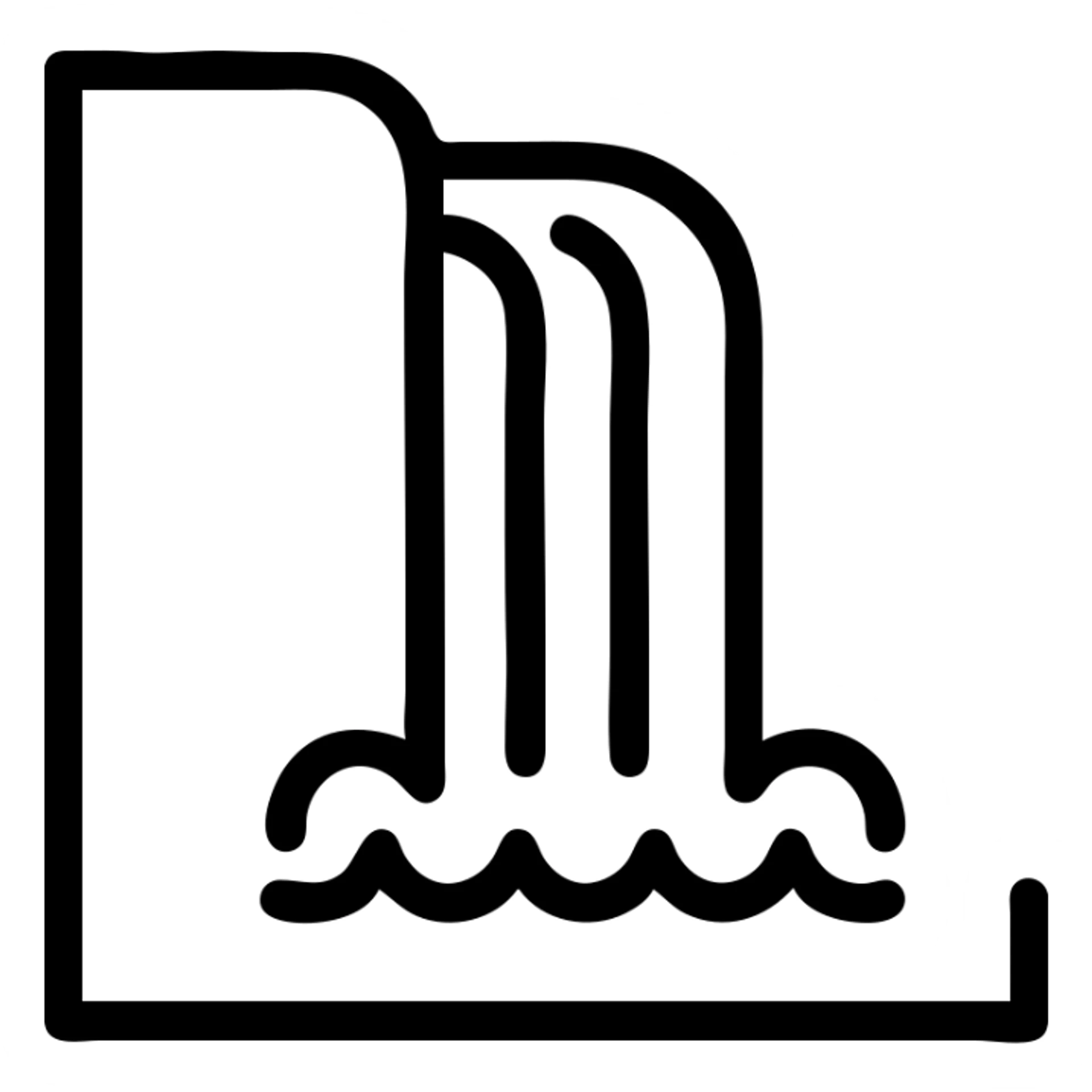 water falling from the cliff sticker