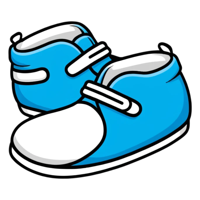 blue and white baby shoe sticker
