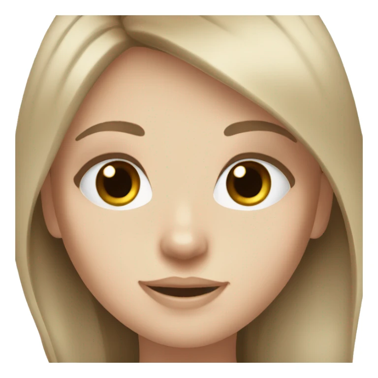 White girl with blue eyes and long brown hair sticker