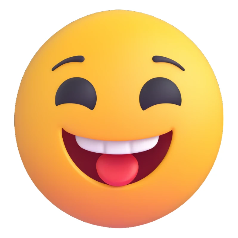 A laughing emoji in the style of the reference image, 3D style sticker
