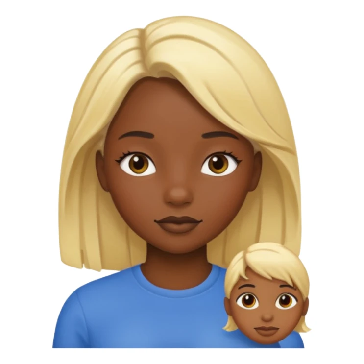 Black skin girl with blond hair sticker