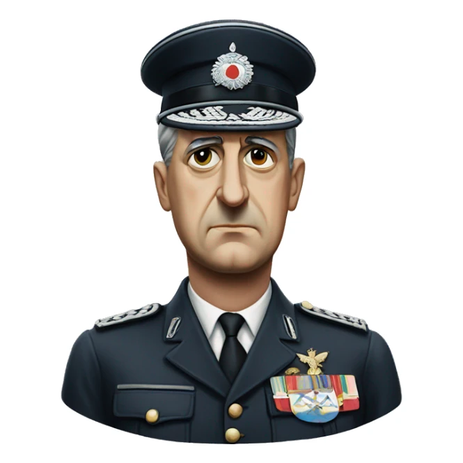 photorealistic serious Charles de gaulle sticker