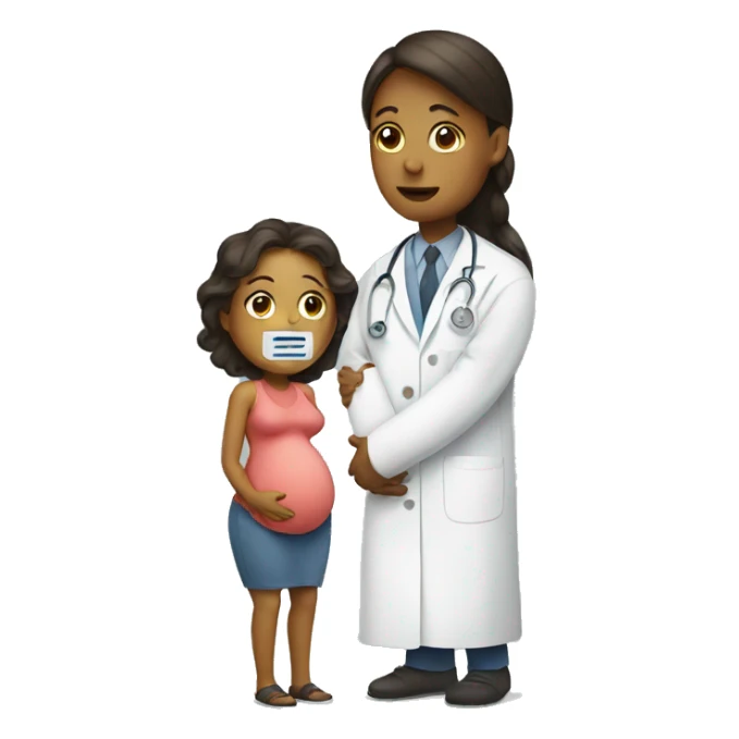 pregnant woman talking to a doctor sticker
