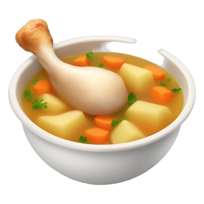 Chicken drumstick soup with potatoes and carrots sticker