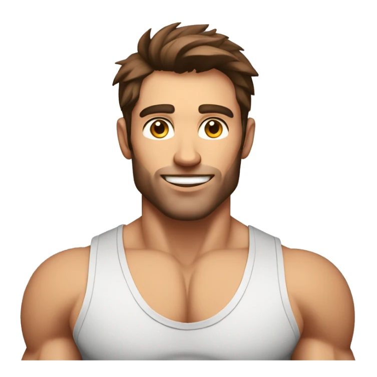 nutritionist, handsome and ripped primal looking man with brown hair sticker