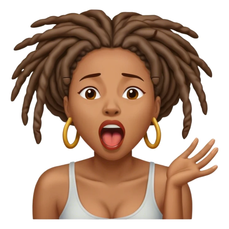 Black woman with locs yawning  sticker