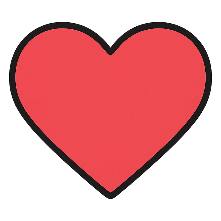 colored heart icon sticker
