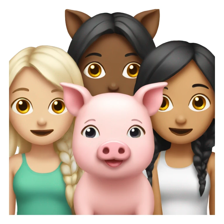 3 girls as pigs sticker