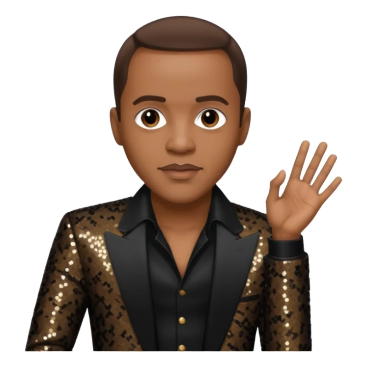 Freddie Jackson, R&B Singer with dark brown hair, black sequin outfit sticker