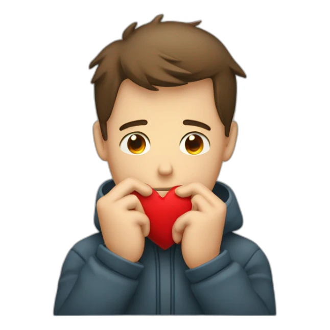 Homme triste coeur briser dans les mains sticker