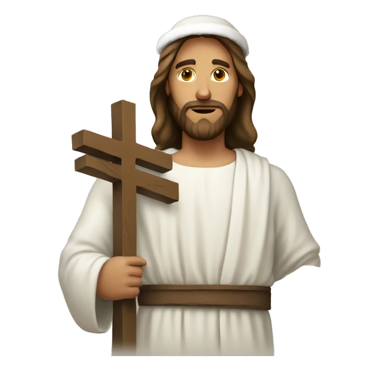 Jesus Holding a cross and wearing a Santa hat sticker