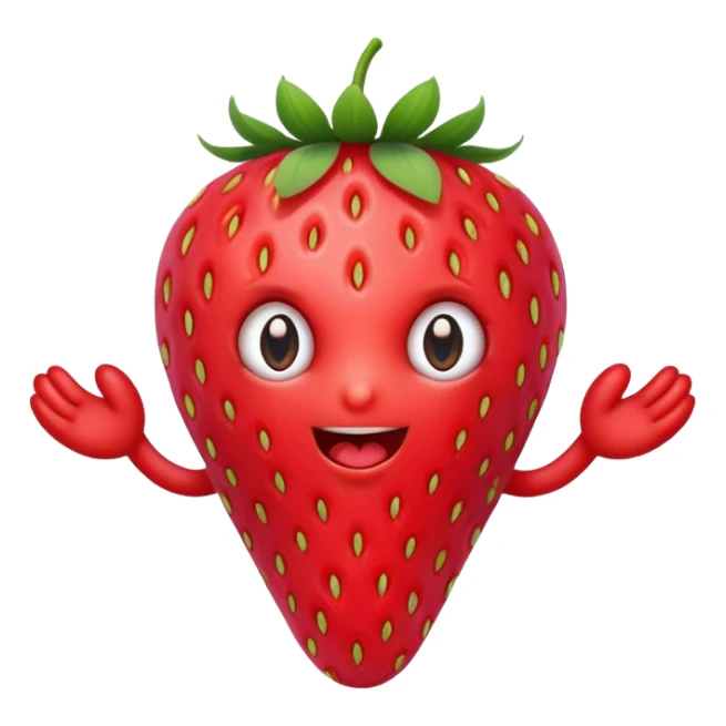 Strawberry with arms and eyes sticker