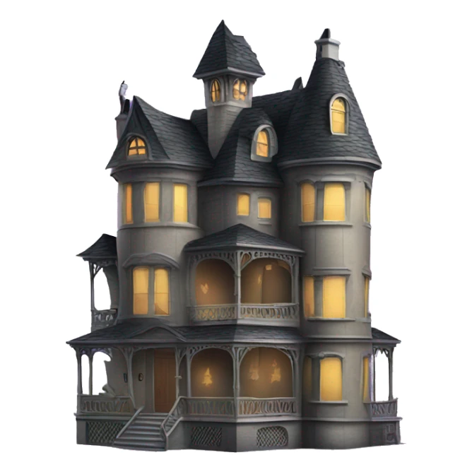 Paperscape Addams sprawling 5 story tall haunted dream mansion  sticker