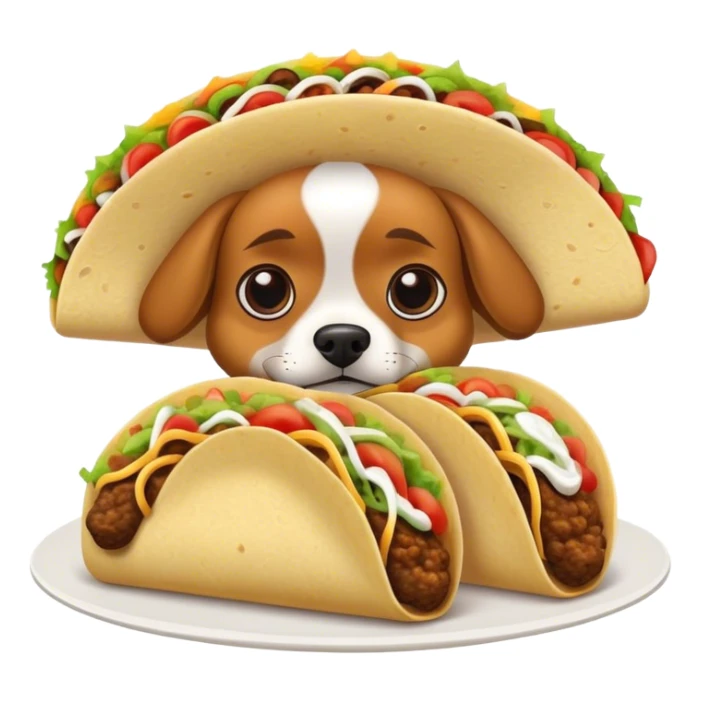 A Mexican dog looking at tacos sticker