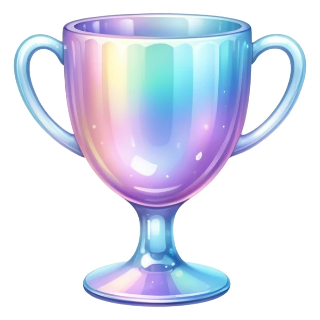Sparkly glossy Pastel iridescent glass crystal glass cup sticker