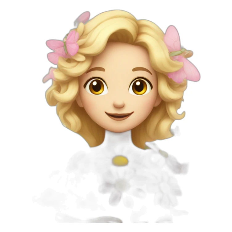 Flower fairy holding flowers bouquet  sticker