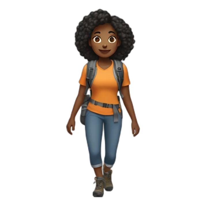 black young women hiking sticker