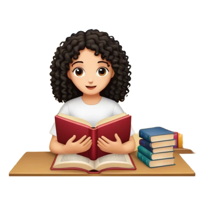 Devotional Christ with girls black curly in house reading sticker