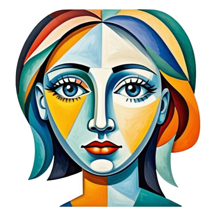 picasso abstract art SPAM MEAT cubist woman painting sticker