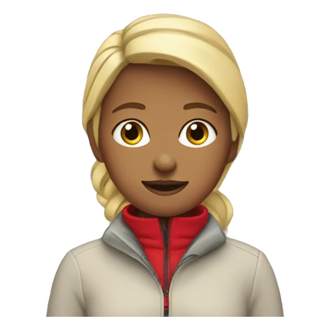 Doich Blonde girl wearing a red jacket on a mountain sticker