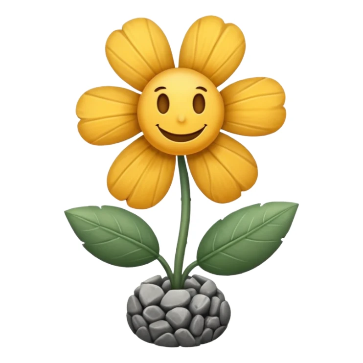 a flower made of smiling rocks sticker