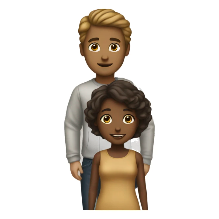 Brown girl and white guy sticker