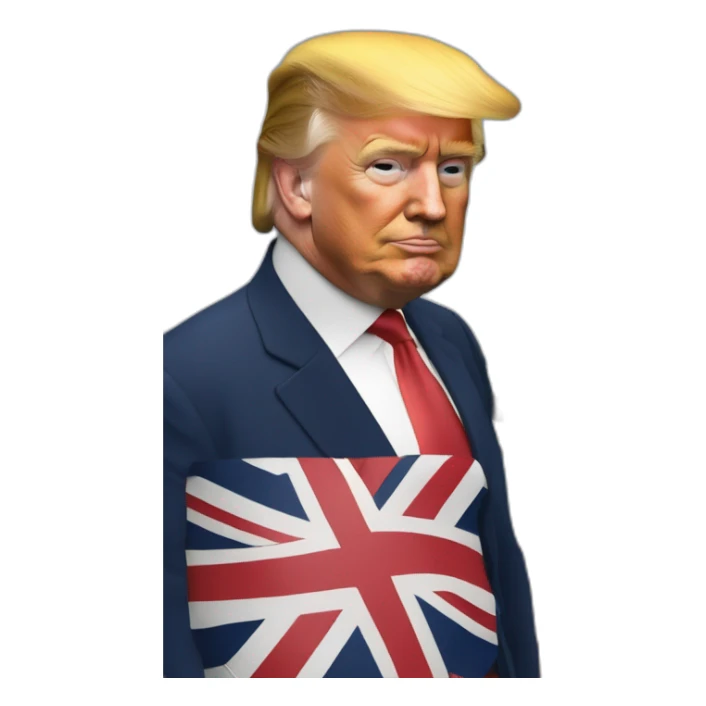 Reine d'Angleterre avec Trump sur un bateau sticker