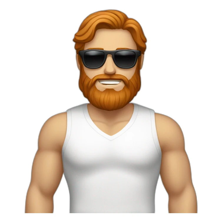 Dark-Bearded-white-man with sunglasses and long ginger hair girlfriend sticker