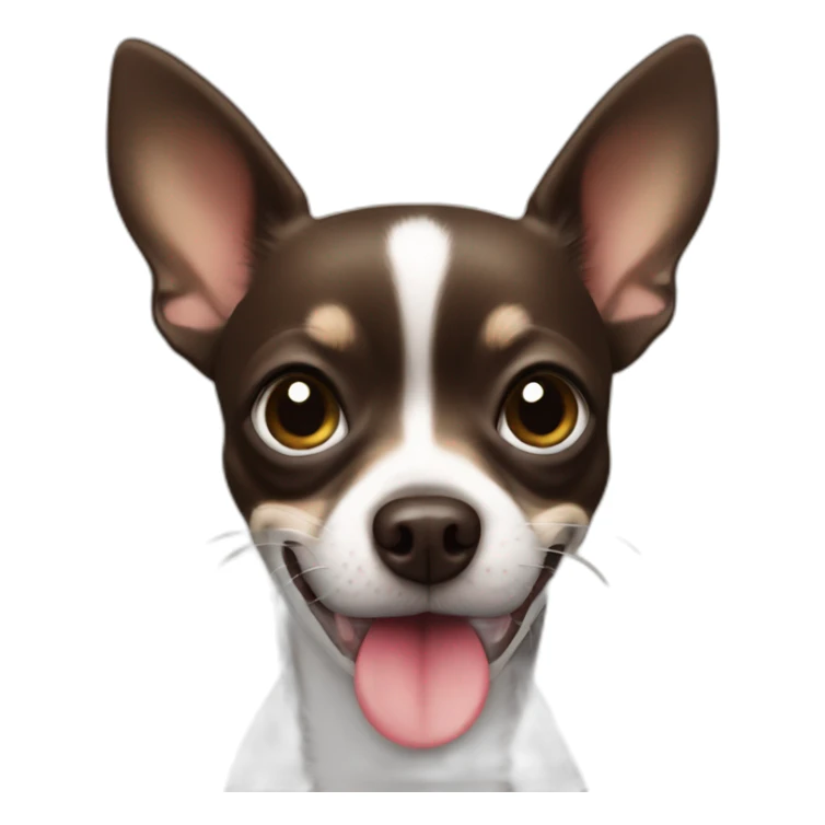 Dark Brown chihuahua licking sticker