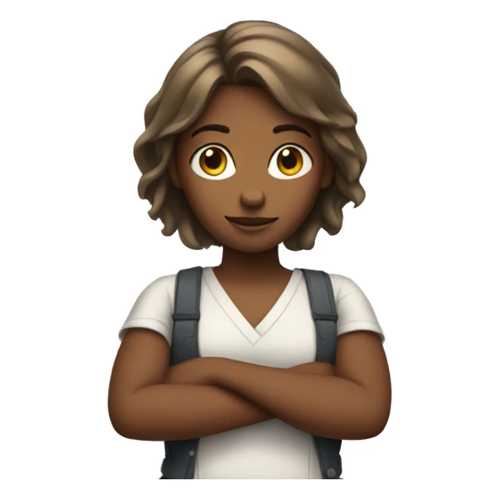 Girl crossing arms sticker