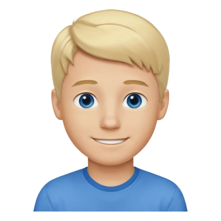 Blonde hair blue eyed boy wearing am sticker